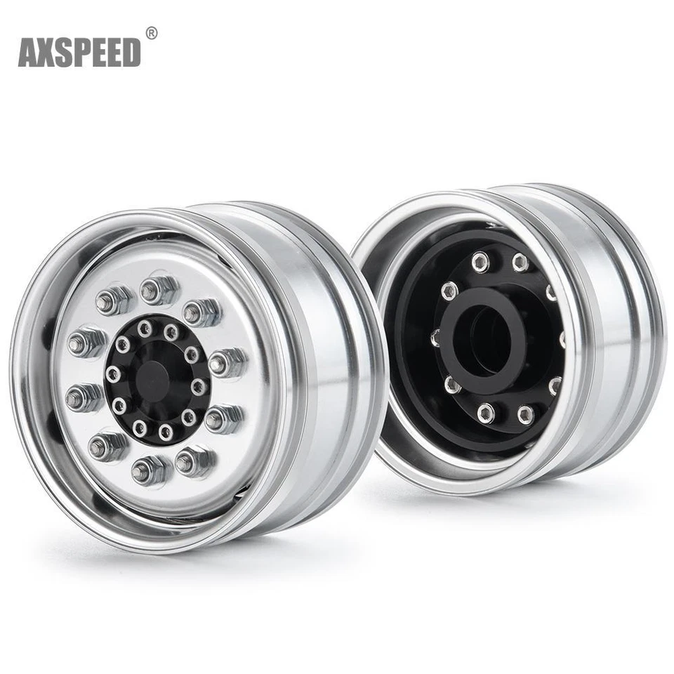 4PCS CNC Metall Vorderrad Felgen Für TAMIYA RC 1:14 Tractor Truck RC Cars - Bild 1 von 4