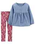 NWT Baby Girl Carter's 2-Pc. Chambray Top & Legging Set, Infant Girl's, Size: 6M