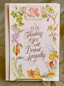 Vintage Carlton "We're Thinking Of You With Deepest Sympathy" Greeting Card - Picture 1 of 3