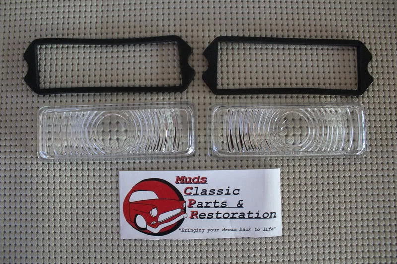 Juego de cuatro piezas de lente y junta de lámpara de estacionamiento de vidrio para camioneta Chevy GMC 47-53 Foto 1 de 1