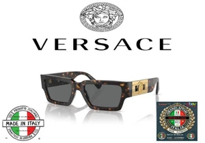 Versace Authentic Unisex Sunglasses Havana Frame Dark Grey Lenses 54/18/140mm - Picture 1 of 8