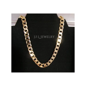Solid 24K Gold 10MM Cuban Chain Necklace GL Lifetime Guarantee Any Size - Picture 1 of 4