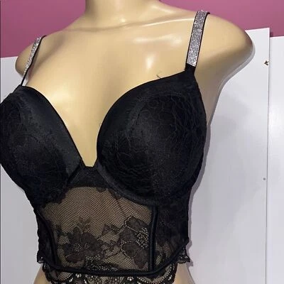 Victoria's Secret Black Push-Up Lace Bra.  Zs 34D - Image 1 of 4