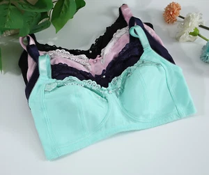 UK Women's Plus Size Bra Full Coverage Non-Wired Non-Padded Minimizer Cotton Bra - Picture 1 of 17