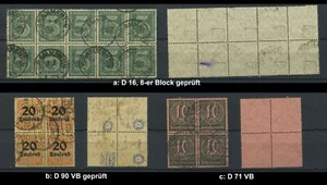 DR D 16  8-er Block, 90 VB, 71 VB gestempelt; 16, 90 geprüft; auswaehlen! #g689 - Picture 1 of 1