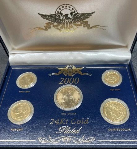2000 24Kt Gold Plated 5 Coin Set Cover