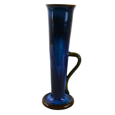 Vintage Denby Danesby Bourne 1930s Electric Blue  Stoneware Phial Handled Vase