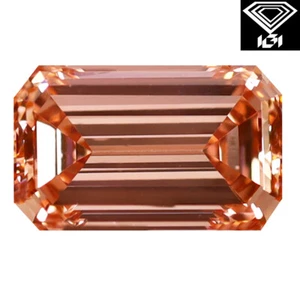 IGI Certified Fancy Brownish Pink CVD Diamond 1.03 ct Emerald Cut (7 x 5 mm) VS1 - Picture 1 of 3