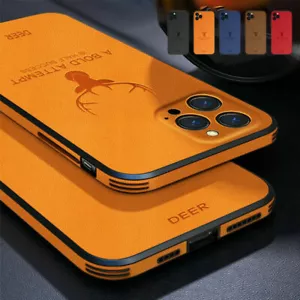 For iPhone 16 Pro Max 15 14 13 12 Pro 11 XS XR Case Leather Silicone Back Cover - Picture 1 of 18