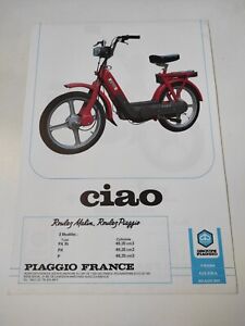 Piaggio Ciao et Supermatic de 1983 Prospectus Catalogue Brochure Moto