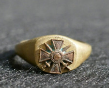 WWI French Army Croix de Guerre Souvenir Ring War-Time Brass Small Size, Scarce