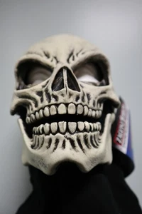 Zagone Studios "UV White Sock Skull" Reactive Handmade Mask - Picture 1 of 9