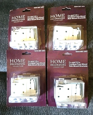 4 soportes inalámbricos de montaje lateral de madera sintética para decoradores del hogar de 2" y 2,5" blancos Foto 1 de 2