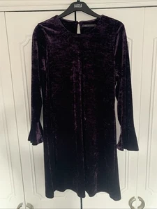 M&S Crushed Velvet Effect Dress - Size 14 - Picture 1 of 2