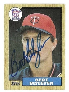 Autographed BERT BLYLEVEN Minnesota Twins 1987 Topps Card #25 w/COA - Picture 1 of 1