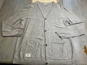 WeSC Superlative Conspiracy Gray Button Down Cardigan Sweater Mens Sz XXL - Picture 1 of 8