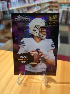 2021 Wild Card Alumination Light Show Purple /125 Zach Wilson RC #LS2 Jets NM - Image 1 of 2