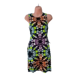Dolce Vita Vestito Donna Smanicato Bodycon Tubino Multicolore Geometrico Taglia L - Foto 1 di 17