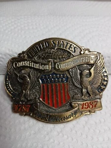 1 Messing 3" Constitution Commemorative 1787 - 1987 200th Anniversary Gürtelschnalle - Bild 1 von 2