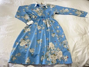No. 21 | SZ 46 US L |Floral Blue Fantasia Midi Long Sleeve Side Slit Shirt Dress - Picture 1 of 15
