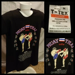 Mens T-Tex Muay Thai "KICK" Instruction Black T-Shirt Size Medium NWOT - Picture 1 of 9
