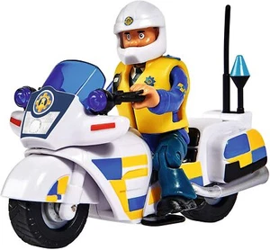 Toy Car Fireman Sam Police Motorcycle Malcom and accessories plastic 4.1 inches - Picture 1 of 3