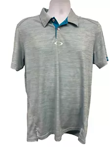 Oakley Men's Short Sleeve Blue Blend Pin Stripe Polo Shirt Size Medium - Picture 1 of 7