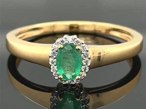 SCHMUCKJAGD RING GR.19 (CA.59) AUS 925/- SILBER VERGOLDET MIT SMARAGD & ZIRKON - Bild 1 von 3