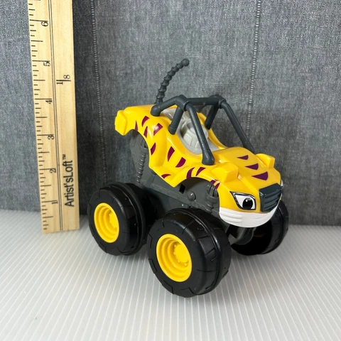 Blaze And The Monster Machines Slam N Go Stripes Yellow Truck Vehicle Mattel Cover