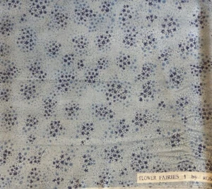 Blue w/ Metallic Sparkles Flower Fairies Fairy Dust Fabric Cicely Mary Barker - Picture 1 of 1