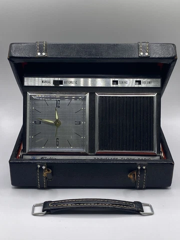 Franklin Travelers Clock Radio In Case Retro Vintage - Not Working Cover