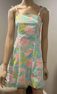 Lilly Pulitzer Dress Floral Blue Pink Girls XL 14 Years Old - Picture 1 of 7