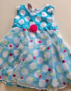 Girl's Real Love Sz.4T polka Dot and Floral Dress Easter - Picture 1 of 6