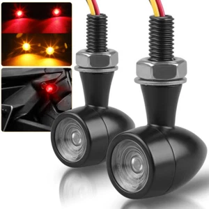 2x Mini Motorcycle Bullet LED Turn Signal Indicator light Tail Brake Lamp Red AU - Picture 1 of 12