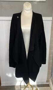 Suéter Acanalado Ted Baker Negro Lana/Cachemira Botones Talla 4 Grande - Imagen 1 de 8