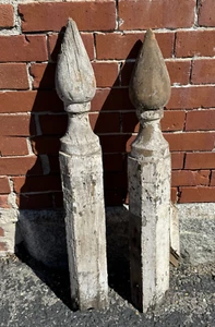2 19thC. Wood Finials 27.5"H Victorian Gingerbread Architectural Elements - Picture 1 of 13