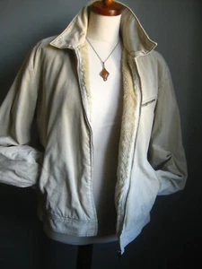 GIACCA TRUCKER VELLUTO A COSTE 16 14 SHERPA pelliccia interno caldo inverno crema cordoncino relax FCUK - Foto 1 di 12