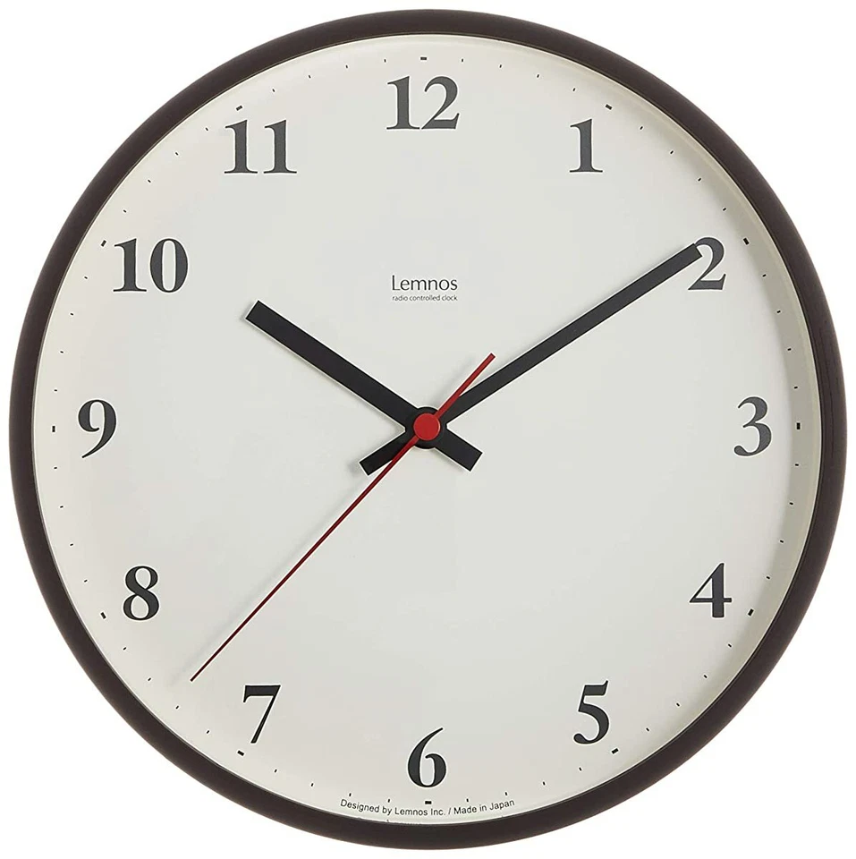 Lemnos Plywood Clock Brown LC10-21W BW Wall Clock Japan - Image 1 of 4
