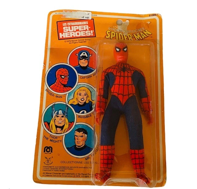 Figura de acción Spider-Man Mego 1979 de colección sin usar, en caja sellada Peter Parker juguetes Marvel ALC1 Foto 1 de 4