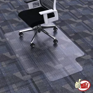 Office Chair Mat Computer Desk Chair Mat for Carpet Floor Extended Lip 48" x 36" - Picture 1 of 12
