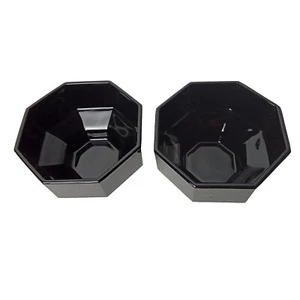 ARCOROC Octime 2 vintage bowls black glass small France pair finger - Picture 1 of 7