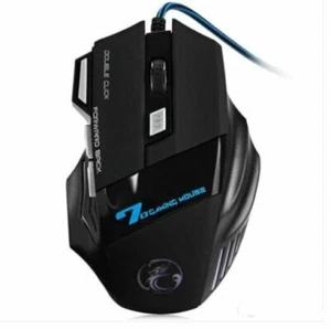 Raton Gaming Mouse X7 LED Cable USB Negro Mouse con Click o Silencioso 5500 DPI - Imagen 1 de 8