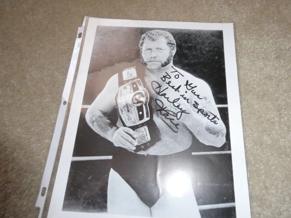 复古 NWA Harley Race 摔跤手签名 11x8.5 打印照片 — 第 1/1 张图片