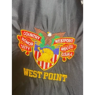 Cortavientos de Colección West Point U.S.M.A Militar Forrado Negro Para Hombre Talla Grande Foto 1 de 4