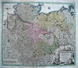 Niedersachsen Hamburg Hannover Rostock Kupferstich Landkarte Homann Erben 1784 - Picture 1 of 6