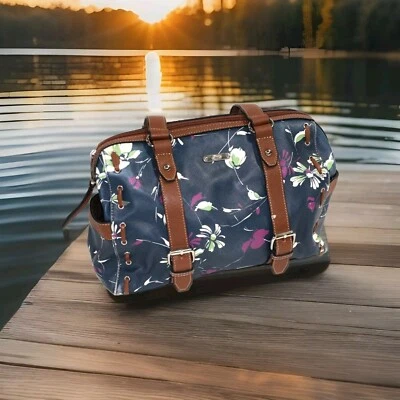 Chaps Ralph Lauren floral and navy purse handbag Preppy Tote bag - Image 1 of 4