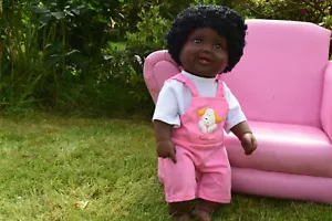 18" Large Black African Doll Baby Boys Antonne Doll Vinyl Afro Doll 46cm - Picture 1 of 7