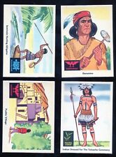 Lot of 4) 1959 Fleer Indian trading cards. Free shipping
