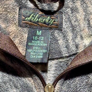 Liberty Camo Fleece Jacket Full Zip Outdoor Warm Kids Size M (10-12) - Picture 1 of 5
