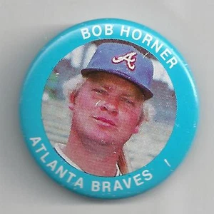 Bob Horner 1984 1 1/4" Photo Button/Pin # 122 Atlanta Braves - Picture 1 of 1
